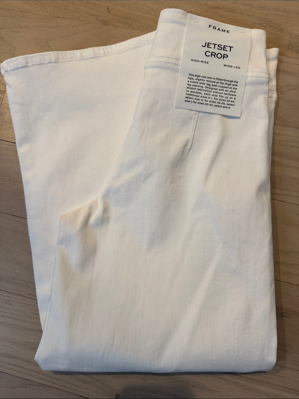 Frame Denim Jetset Crop High-Rise Wide-Leg Pants in White size 1